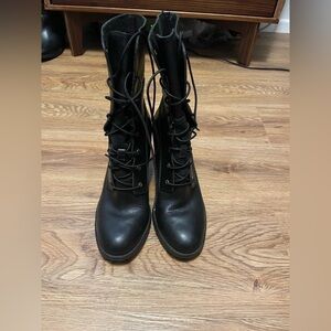 Timberland Black Lace-Up Women's Leather Boots